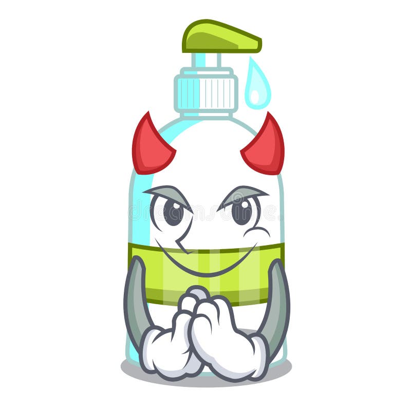 Devil liquid soap isolated with on mascot royalty free illustration