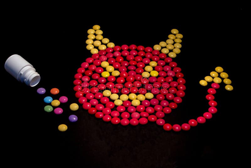 Devil Made From Pills With Pill Bottle Stock Photo Image 64289800