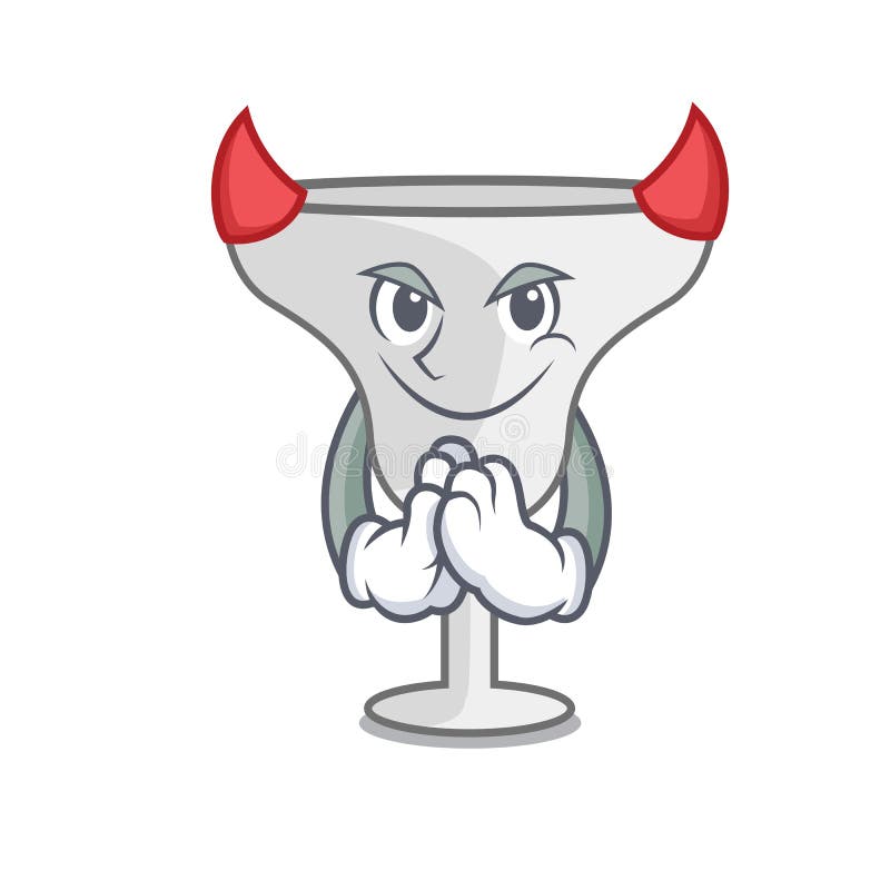 Devil margarita glass mascot cartoon stock illustration