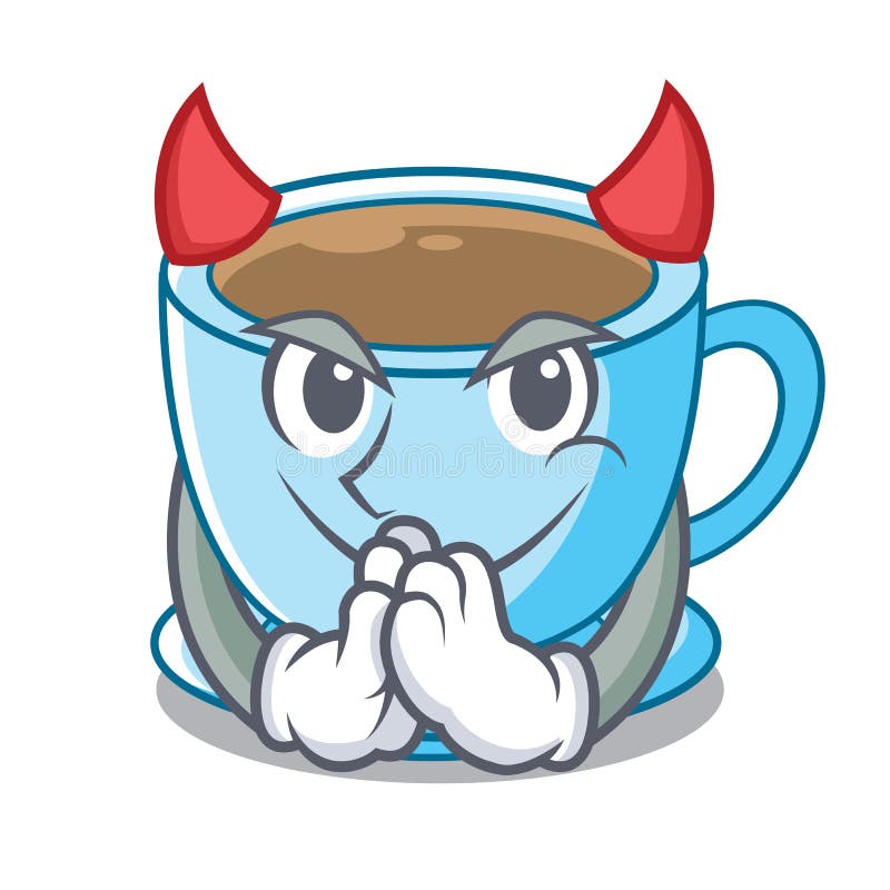 Devil milk tea in character the shape vector illustration