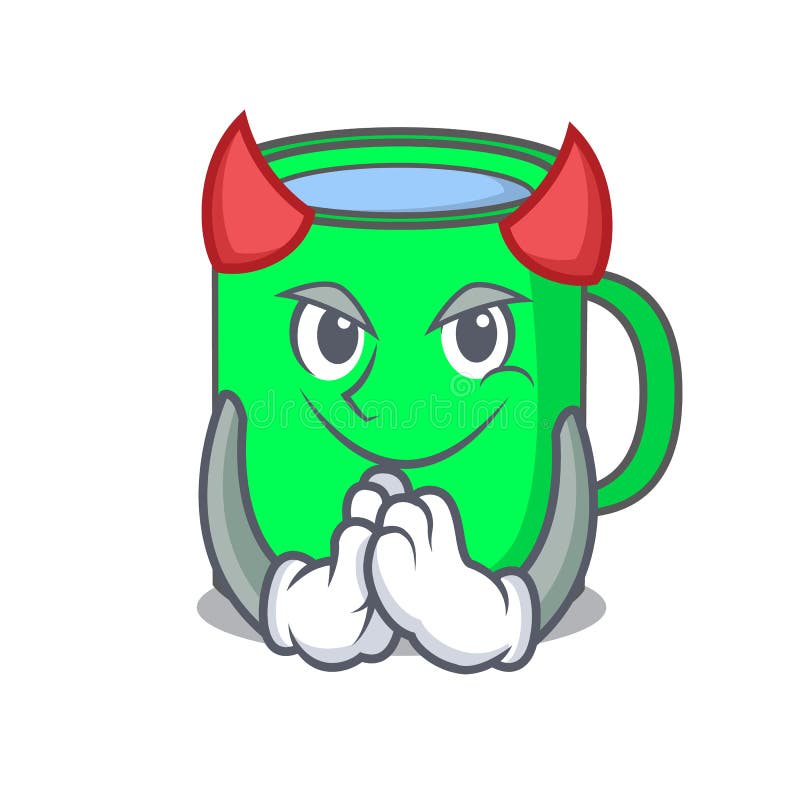 Devil mug mascot cartoon style stock illustration