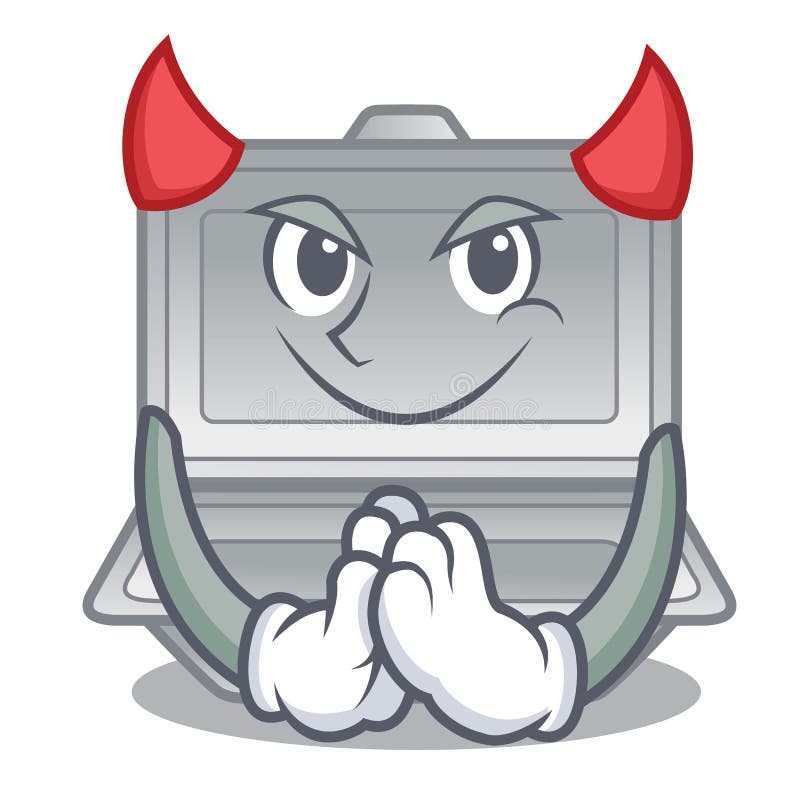 Devil open styrofoam in the character box stock illustration