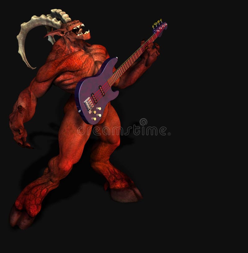 Devil playing guitar.satanic