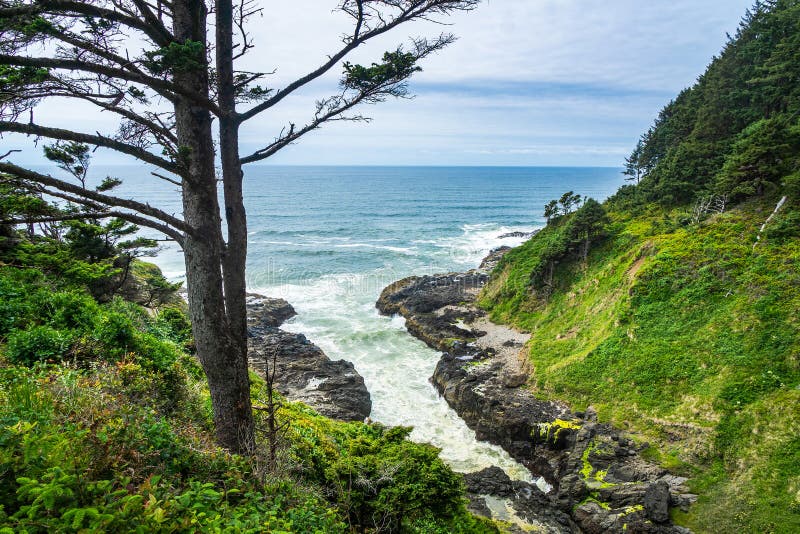 Devil`s churn overlook, Cape Perpetua, Yachats, Oregon Coast, USA