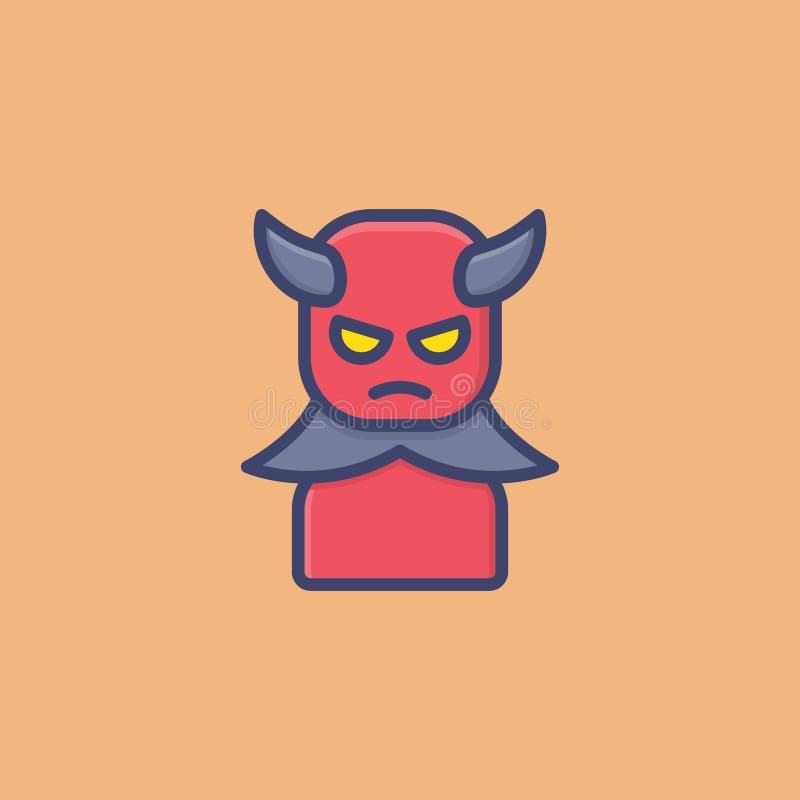 Devil Satan Avatar Filled Outline Icon Logo and Illustration Stock Vector   Illustration of death pictogram 233972667