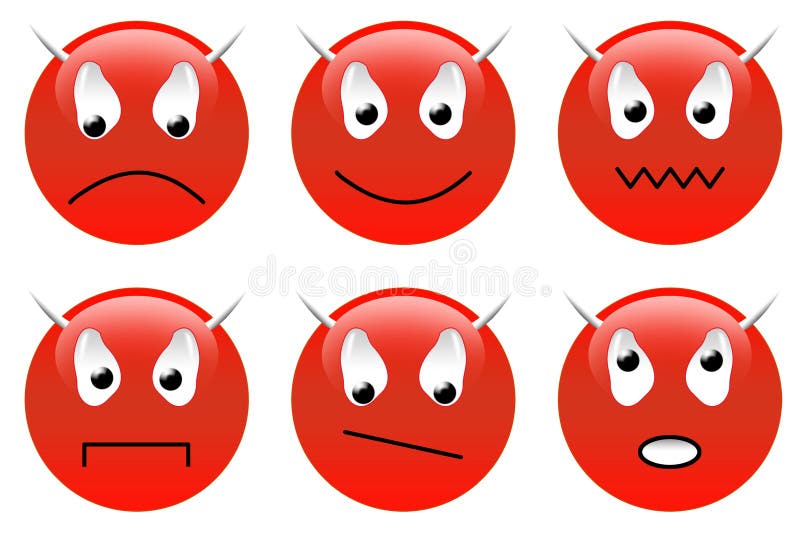 Devil smileys set