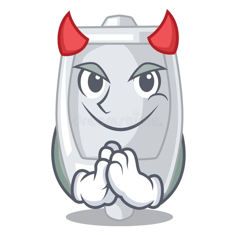 Devil urinal in the a cartoon bathroom stock illustration