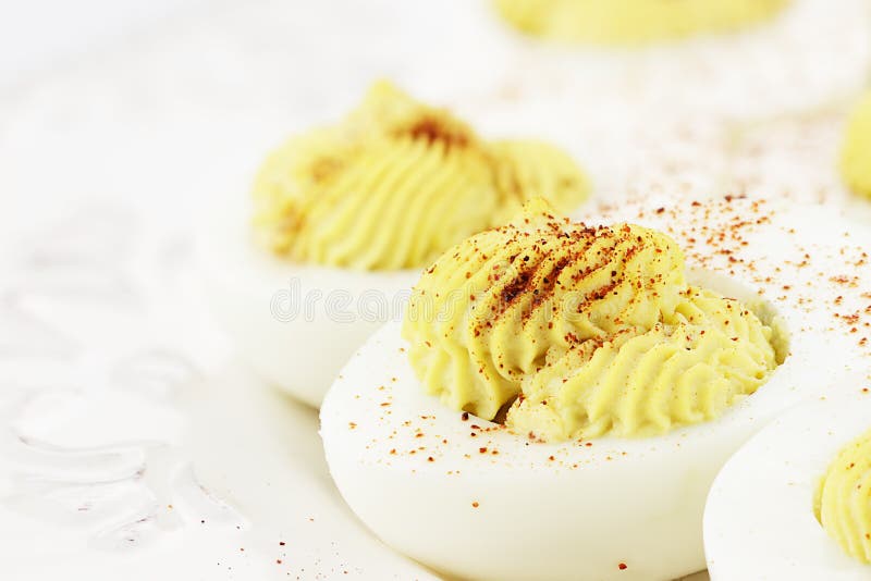 Deviled Eggs with Paprika royalty free stock photography