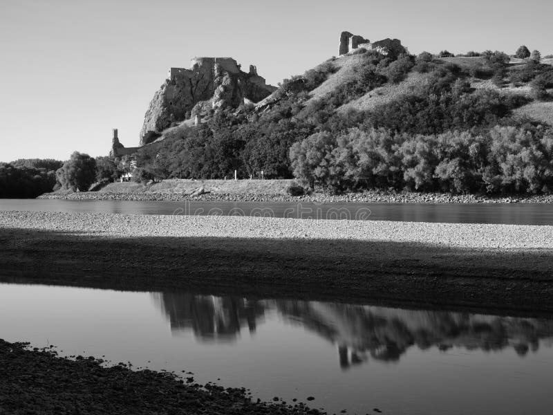 Devin castle ruins and Danube river