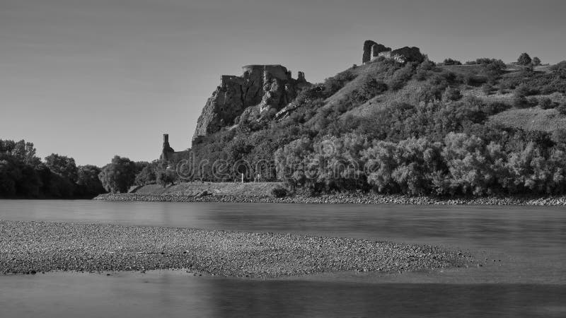 Devin castle ruins and Danube river