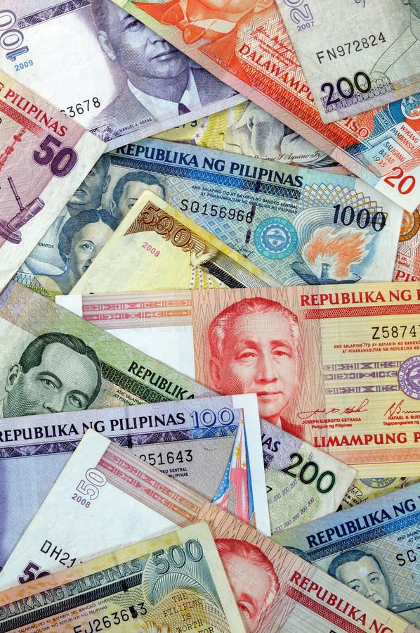 Stack of various banknotes from Philippines. Stack of various banknotes from Philippines