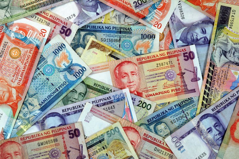 Stack of various banknotes from Philippines. Stack of various banknotes from Philippines