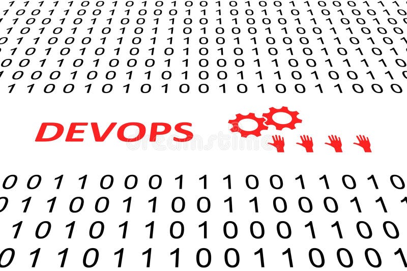 DEVOPS concept binary code 3d royalty free illustration