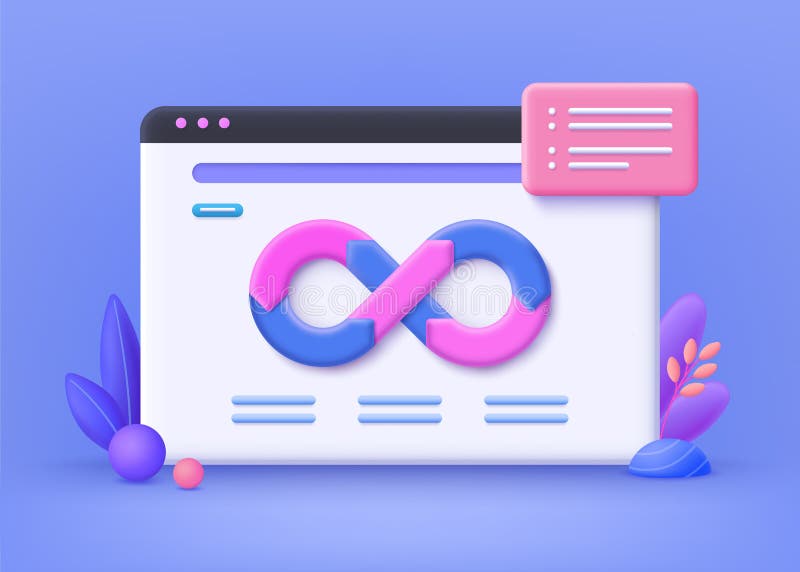 Devops concept, web development. royalty free illustration