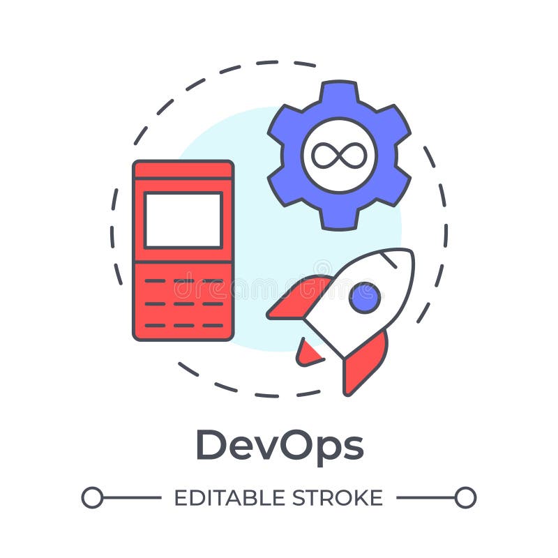 DevOps multi color concept icon vector illustration