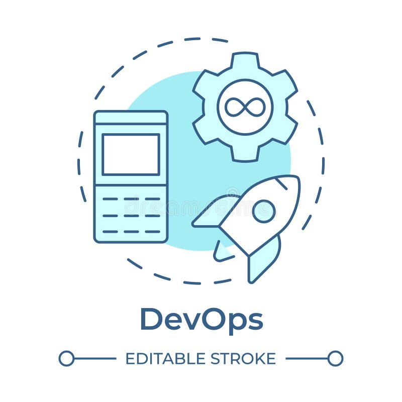 DevOps soft blue concept icon vector illustration