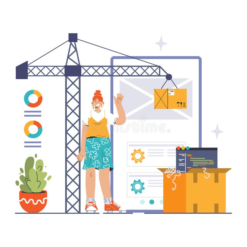 DevOps. Software development methodology. Software development royalty free illustration