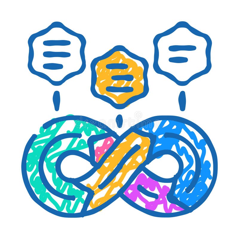 Devops software icon doodle illustration royalty free illustration