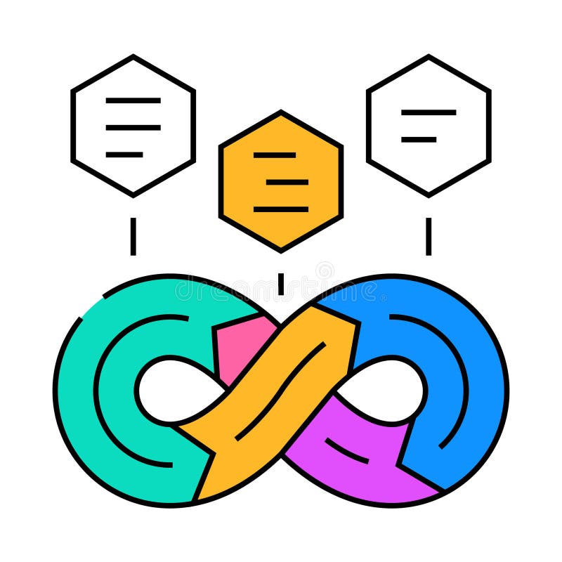 Devops software icon color illustration stock illustration