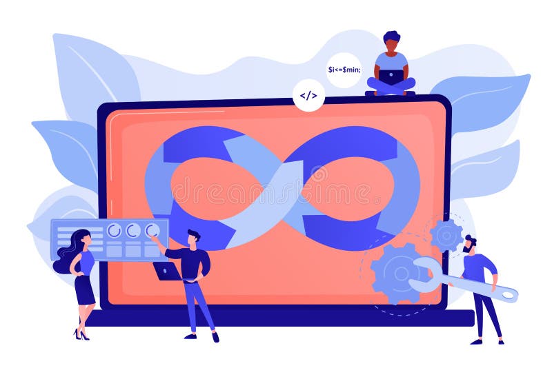 DevOps team concept vector illustration royalty free illustration