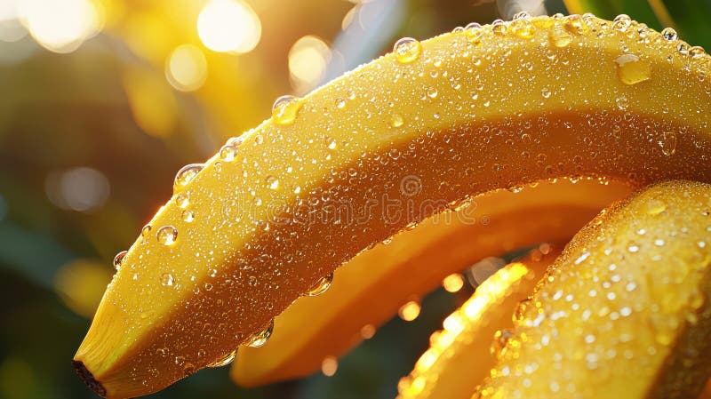 DewKissed Bananas : Eine Goldene Ernte stock abbildung