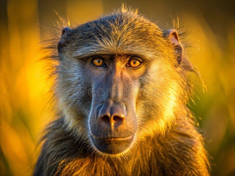 Dezvelirea uriașilor babuini ai Africii uimitoare fotografie a vieții sălbatice cu babuini sălbatici în habitatul lor natural stock illustration