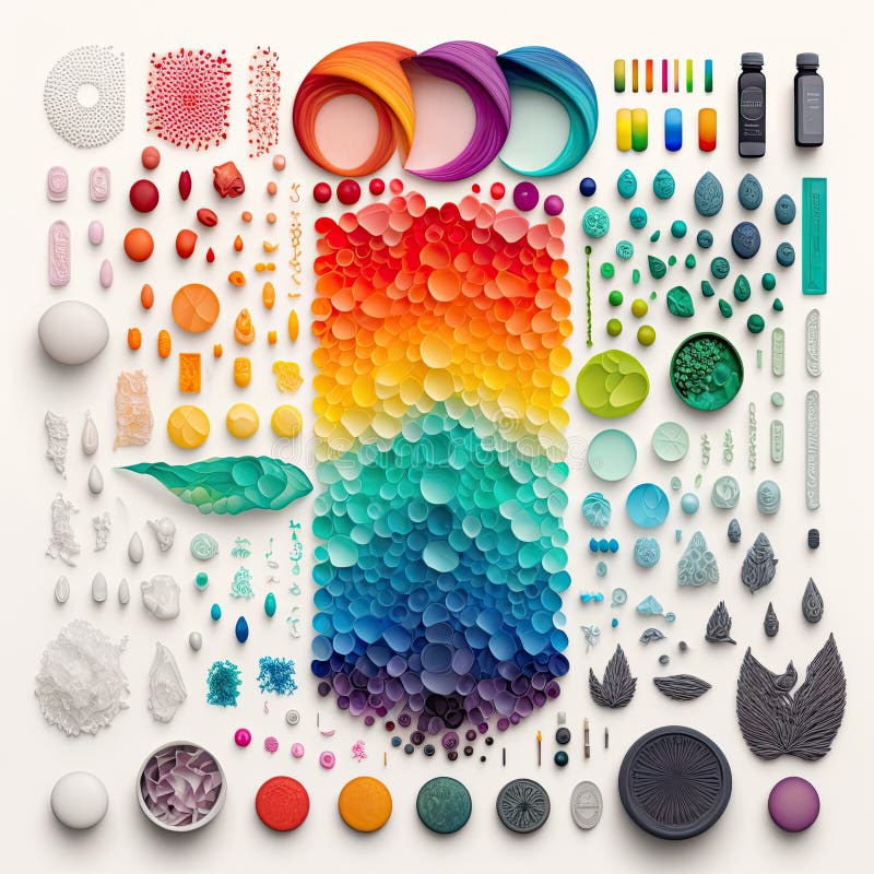 Deșeuri de plastic colorate găsite pe plajele de pe plajă, înnodate cu ajutorul generației royalty free illustration