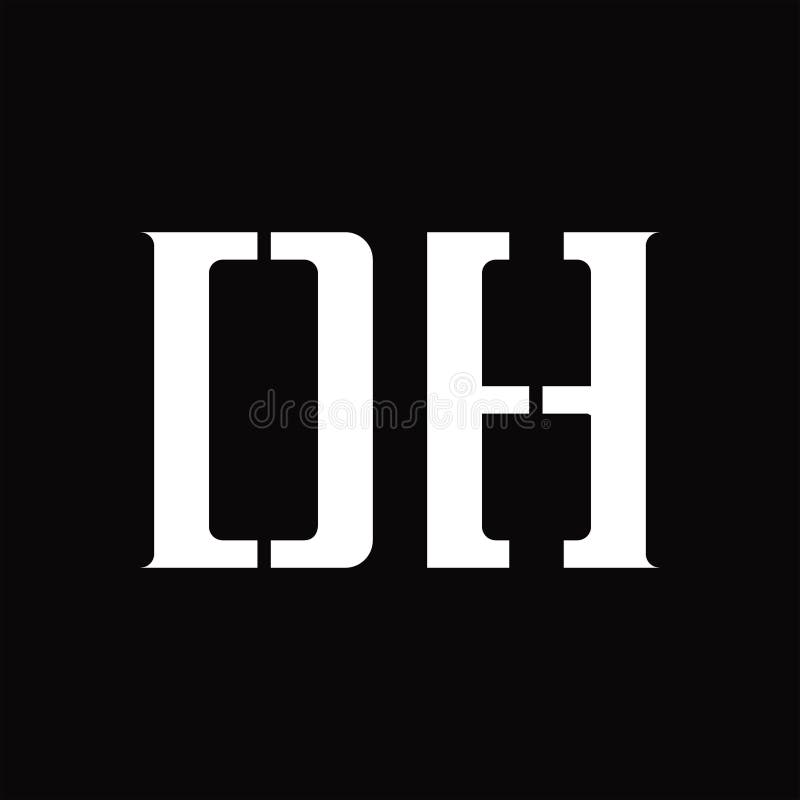 Dh logotyp monogram med mall för utformning av mellansegment vektor illustrationer