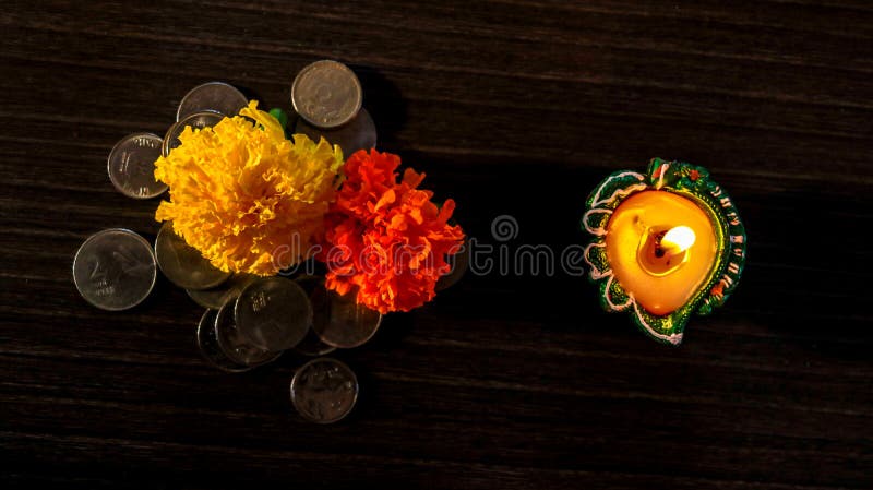 Dhanteras and Diwali Wallpaper for Greetings Stock Photo - Image of  decorated, diwali: 131477132