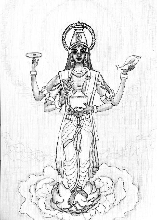 Sketch of lord vishnu kaliyug kalki avatar outline editable illustration   wall stickers mythology decoration spirituality  myloviewcom