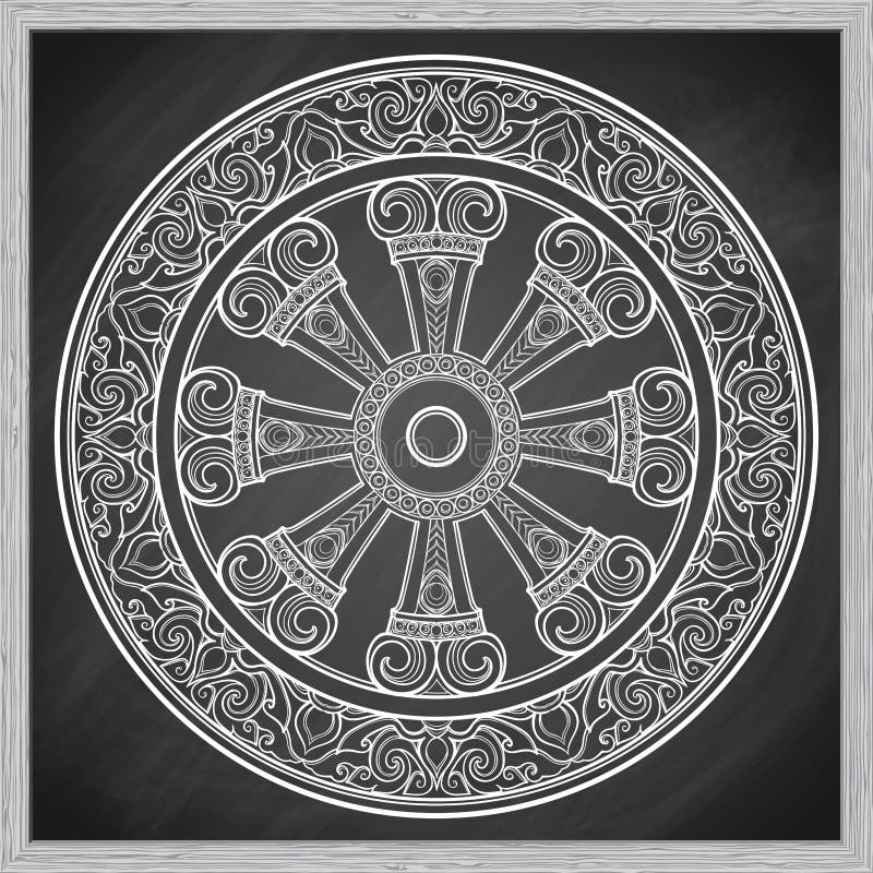 Dharma Wheel, Dharmachakra. Symbol of Buddha`s Teachings on the Path To  Enlightenment, Liberation from the Karmic Stock Vector - Illustration of  oriental, enlightment: 113128048