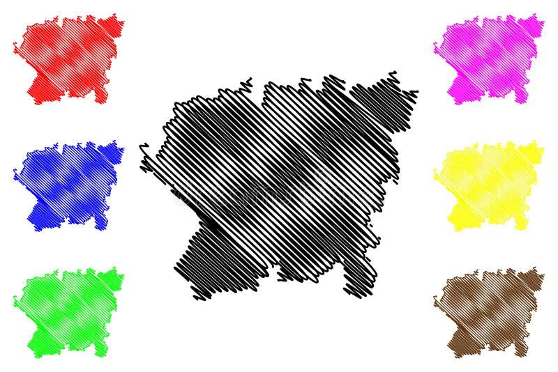 Dharwad district karnataka staatsrepubliek india belgaum division map vectorafbeelding scribble sketch dharwad map vector illustratie