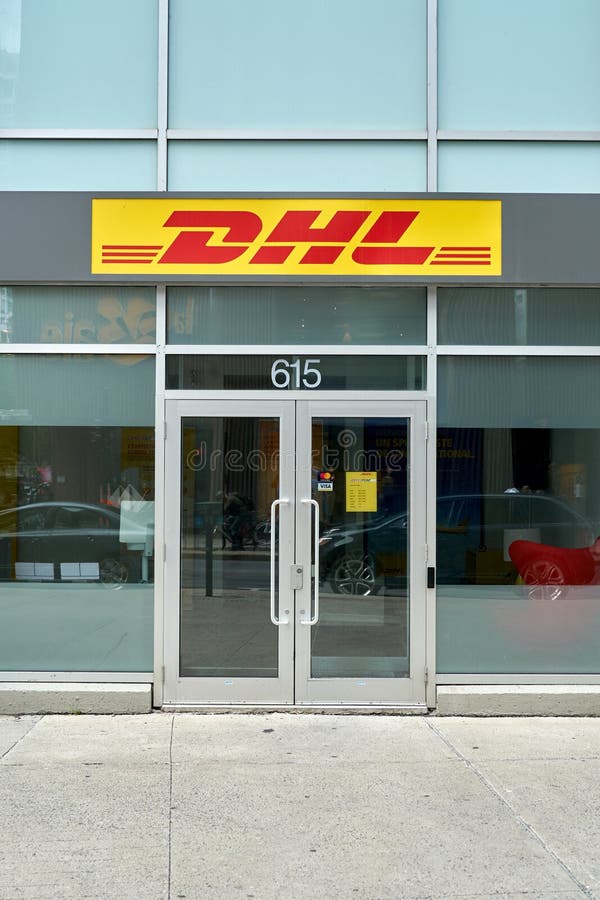 DHL office and sign editorial photo. Image of services - 133899181