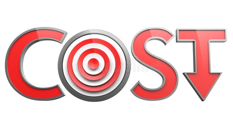 Di costo concetto giù illustrazione di stock Di costo concetto giù illustrazione di stock