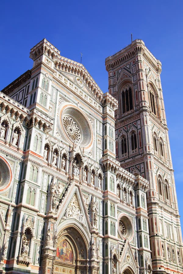 Campanile di Giotto and Duomo di Firenze, Florence in Italy. Campanile di Giotto and Duomo di Firenze, Florence in Italy