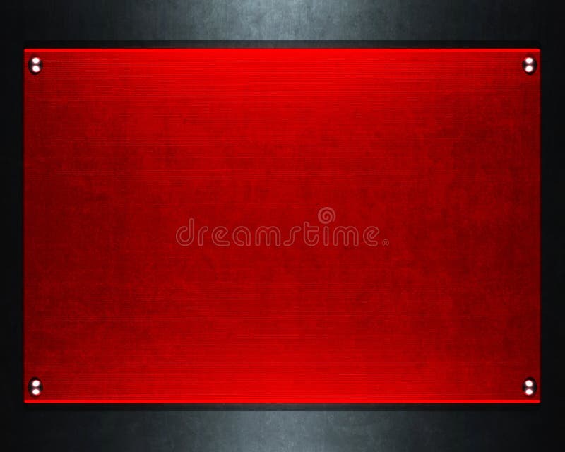 Piastra metallica rossa immagini stock
