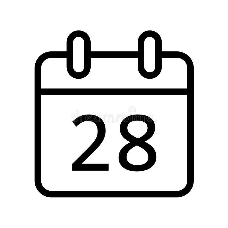 Dia de calendário vinte e oito ícones da data ilustração stock Dia de calendário vinte e oito ícones da data ilustração stock