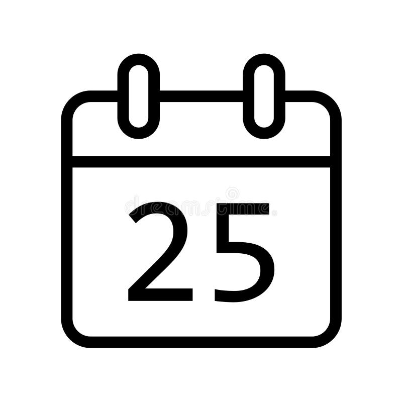 Dia de calendário vinte ícone de cinco datas ilustração stock Dia de calendário vinte ícone de cinco datas ilustração stock