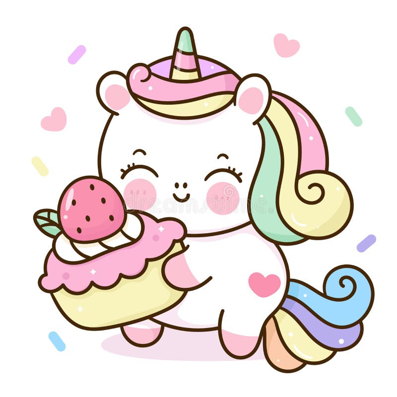 Pegasus de unicórnio fofo com desenho de kawaii de donut de dia dos  namorados