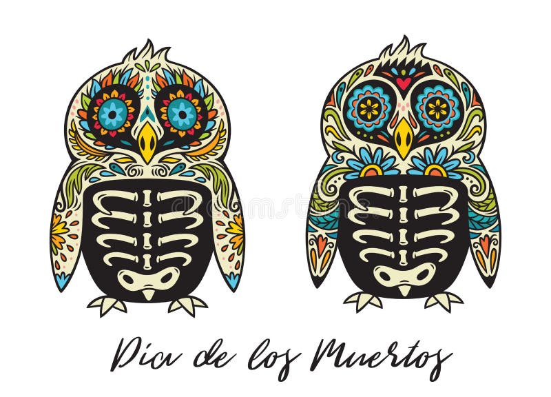 Dia De Los Muertos. Greeting Card with Sugar Skull Penguins Stock Vector -  Illustration of decor, cartoon: 78531921