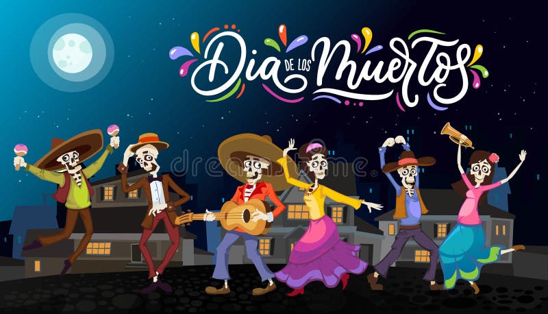 Dia De Los Muertos kartka z pozdrowieniami dla dnia nieboszczyk Powitanie v ilustracja wektor Dia De Los Muertos kartka z pozdrowieniami dla dnia nieboszczyk Powitanie v ilustracja wektor