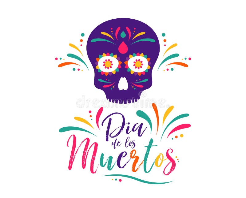 Dia de Muertos eller dag av dödaen Skallebaner för mexikansk beröm vektor stock illustrationer Dia de Muertos eller dag av dödaen Skallebaner för mexikansk beröm vektor stock illustrationer