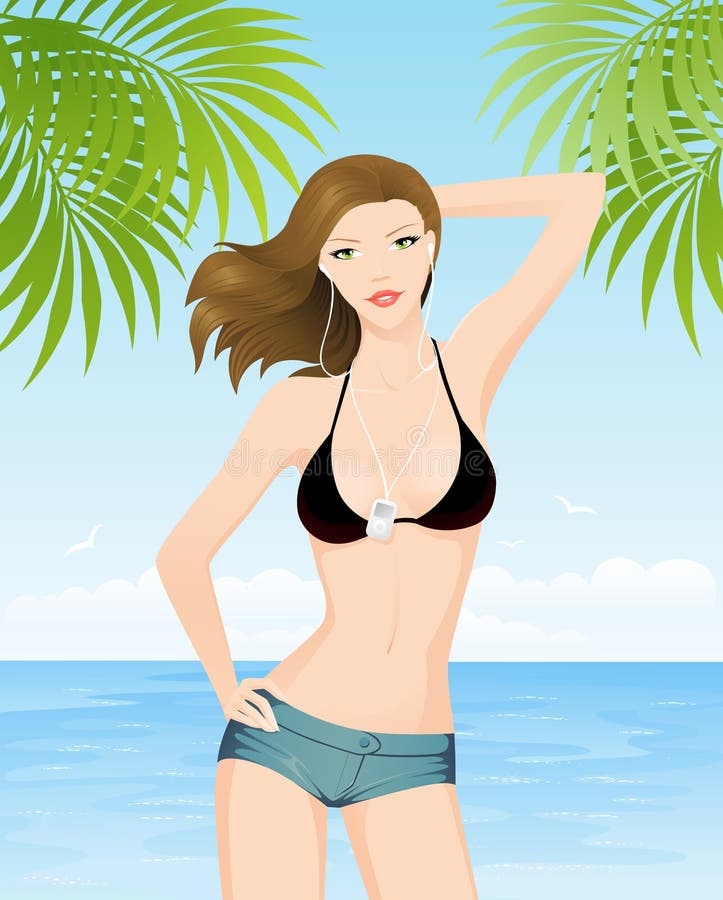 Dia de verão (morena) ilustração royalty free