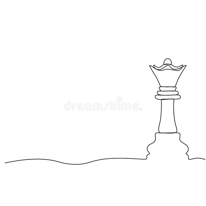 Desenho de arte de linha única de bispo de xadrez, ilustração vetorial