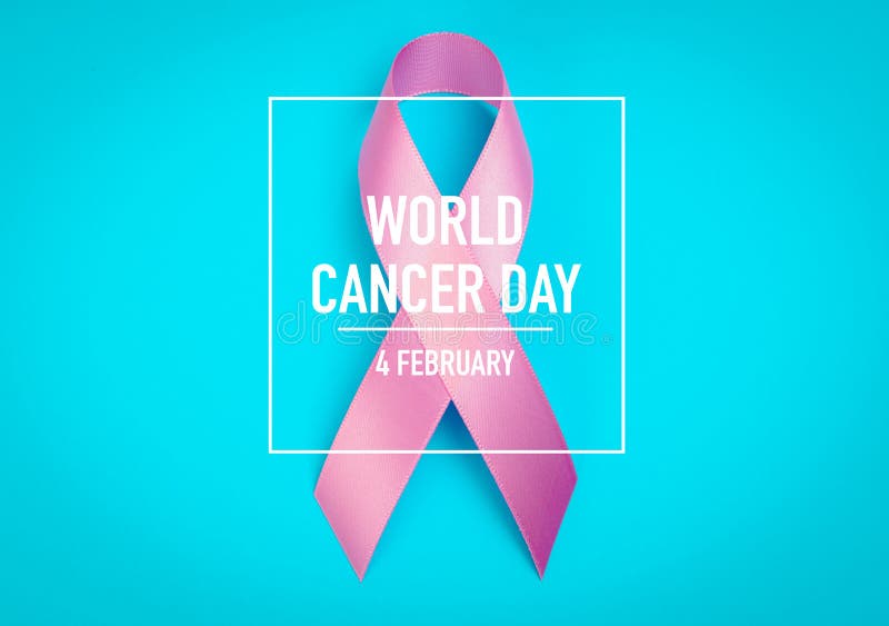 Dia do câncer do mundo: Fita da conscientização do câncer da mama em Backgr azul