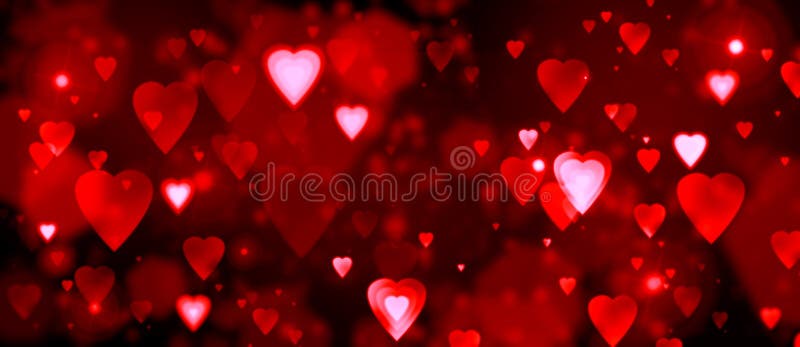 Dia dos namorados amam romance vermelho desfocado corações vermelhos abstratos fundo em forma de coração luzes brilhantes