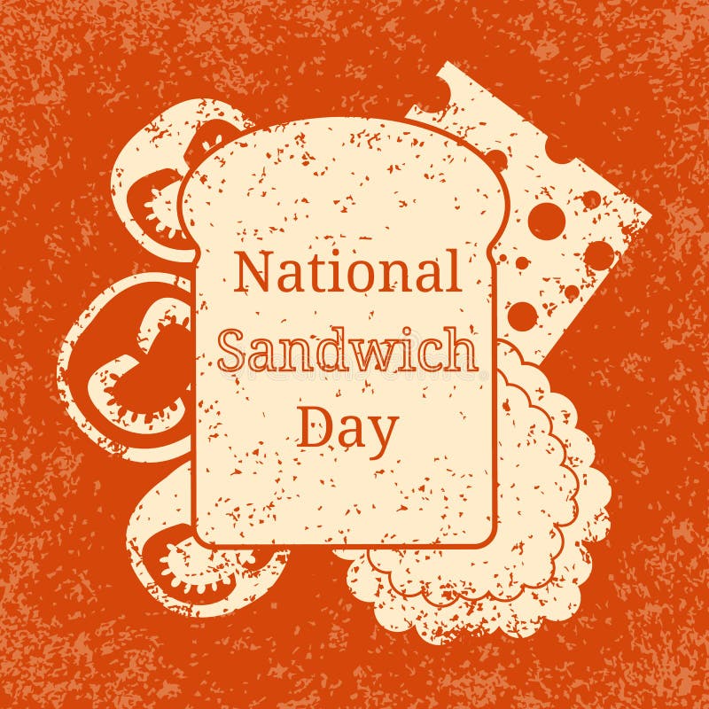 Dia nacional do sanduíche 3 de novembro Feriado do alimento no Estados Unidos Pão de forma do vegetariano, queijo, tomates, alfac