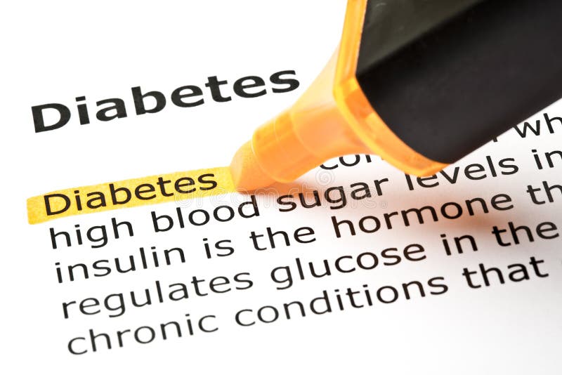 'Diabetes' highlighted in orange