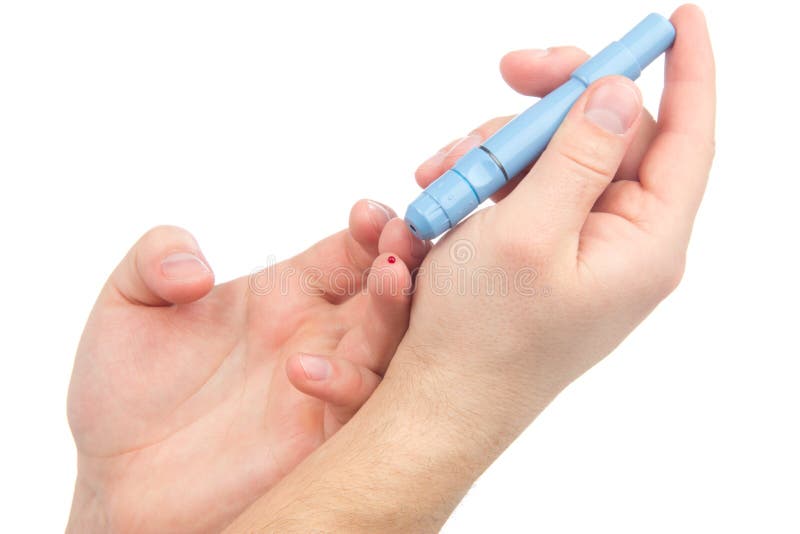 Diabetes Lancet in Hand Finger Stock Photo Image of drop, accu 22995032