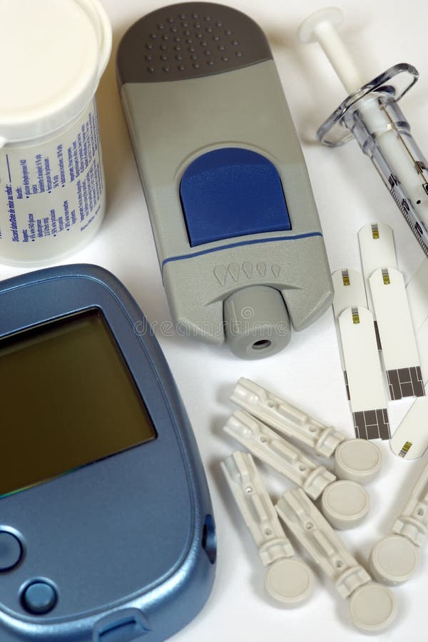 Diabetes selftest kit stock image. Image of monitor, lancet 5926825